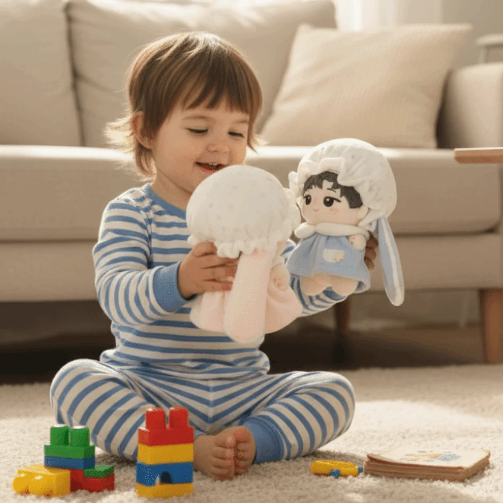 Pelele de animales, ropa de algodón de 10cm, disfraz de conejito, conjunto de ropa de algodón, ropa de dibujos animados Kawaii de 10cm, regalo para niños