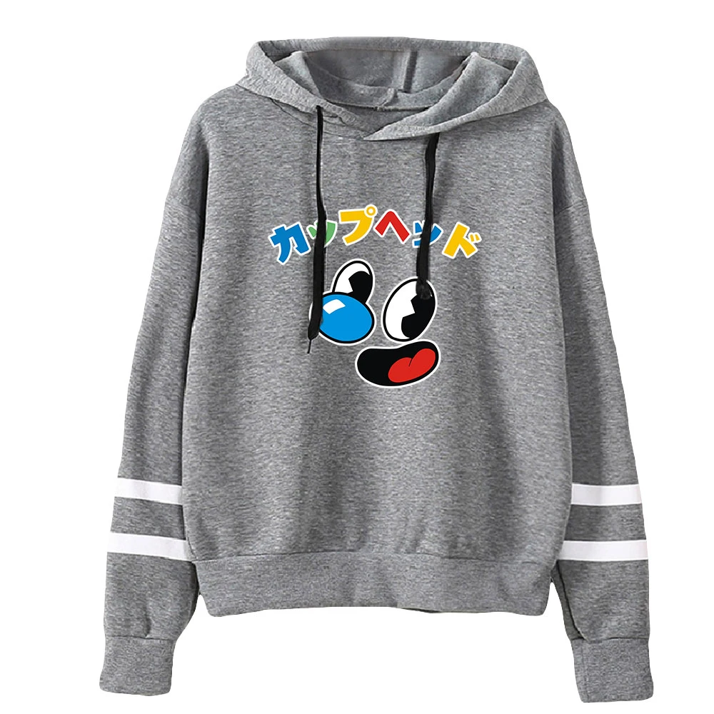 Anime The Cuphead Show felpa con cappuccio Unisex felpa con maniche senza tasche uomo donna felpe con cappuccio American Cartoon Funny Clothes