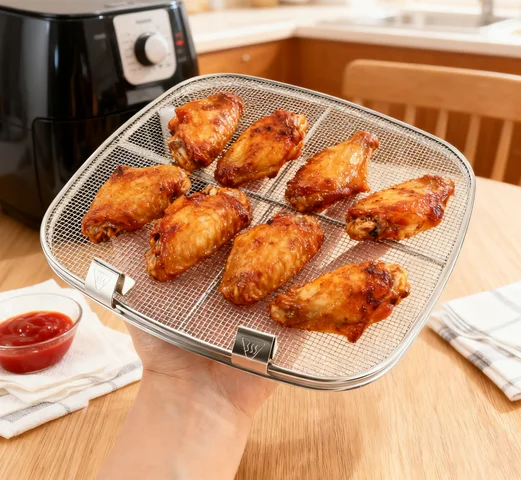 1PC Stainless Steel Splatter Shield For Grill and Air Fryer Square Kitchen Essential For Ninja Foodi models AG300 AG300C AG301