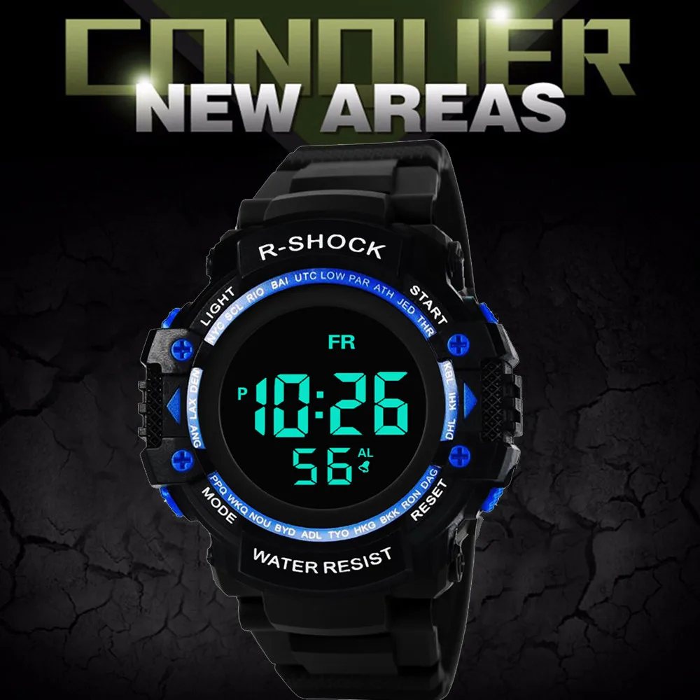 Luxury Men Analog Digital Military Sport LED Waterproof Wrist Watch