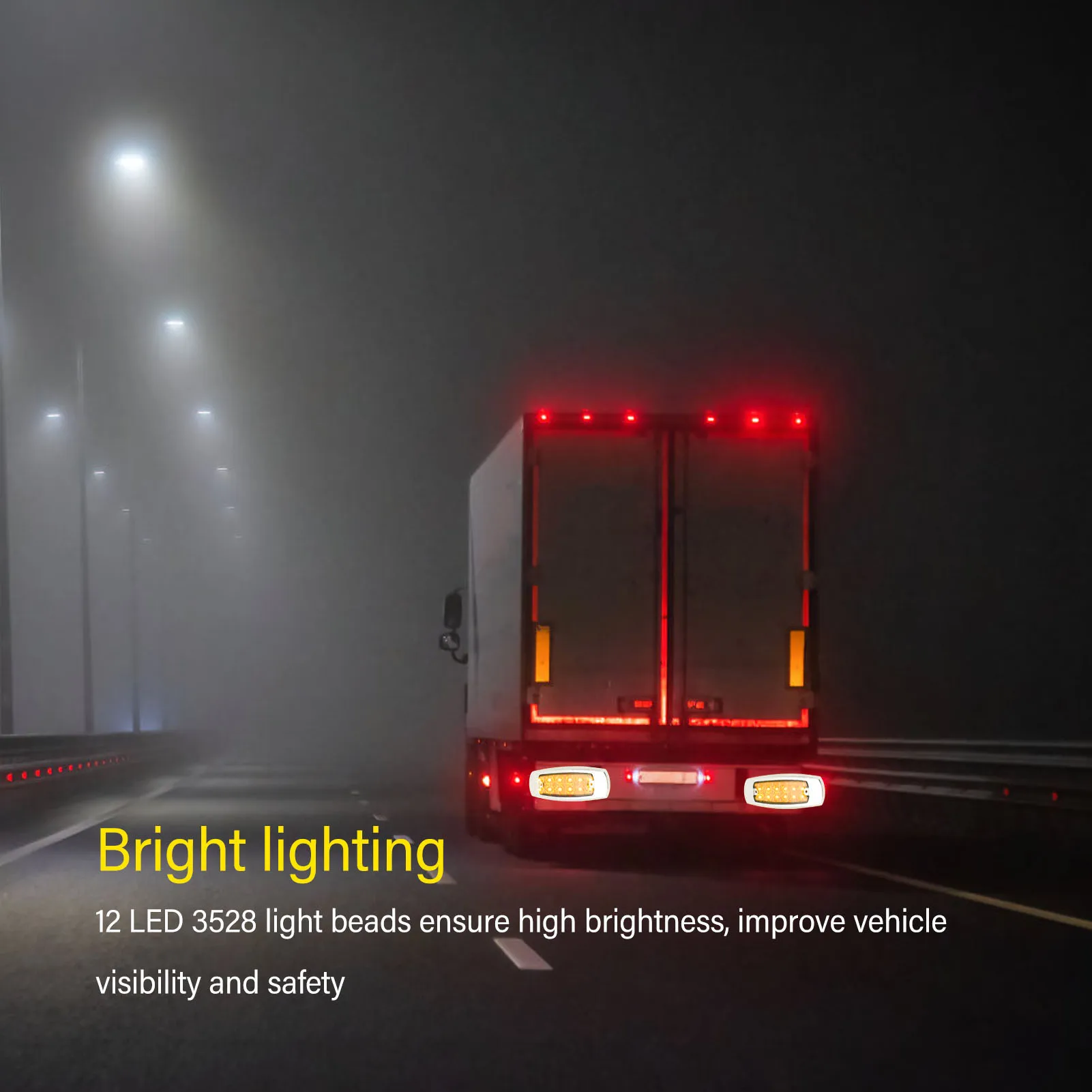 10 قطعة أضواء خلفية الفرامل 12 LED حبيبات مصباح مستديرة متفاوتة الأحجام مشرق الإضاءة مانعة لتسرب الماء مكافحة 6000K شاحنة تحذير أضواء للمقطورة