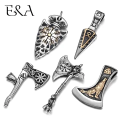 316L Stainless Steel Norse Viking Pendant Rune Hammer Axe Arrow for Men Necklace DIY Accessories Finding Jewelry Making Charm