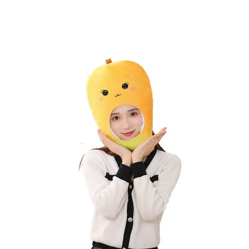 Adult Children  Mango Hat Cute Carton Fruit Plush Cap Cosplayy Carnival Costume Dress Girl Birthday Gift