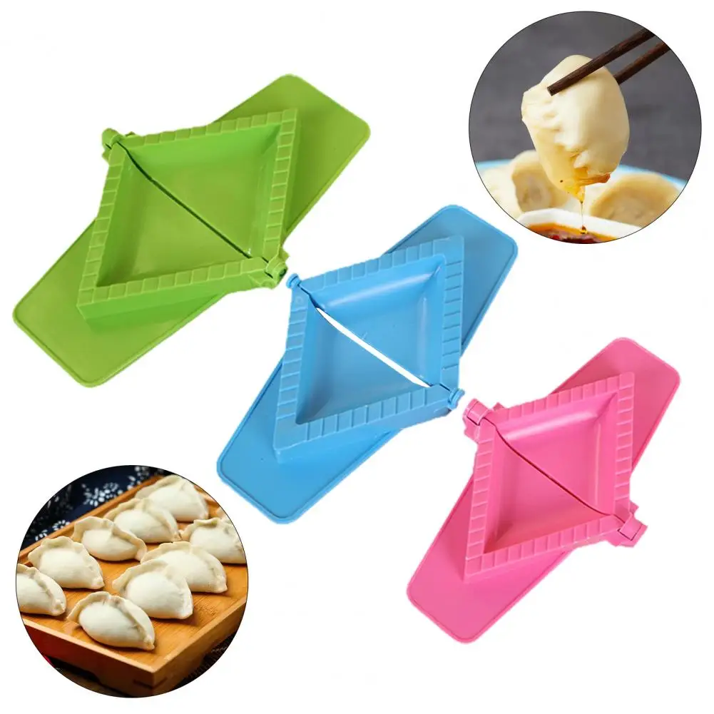 3Pcs Durable Dumpling Maker Sturdy Multipurpose Reusable High Efficiency Triangle Hinged Dumpling Mold