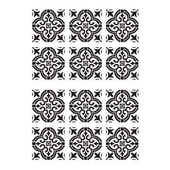 12 Stuks Diy Painting 30X30Cm Vintage Bloem Patroon Stencils Sjabloon Voor Tegel Wandvloer Meubels Schilderen Decoratief