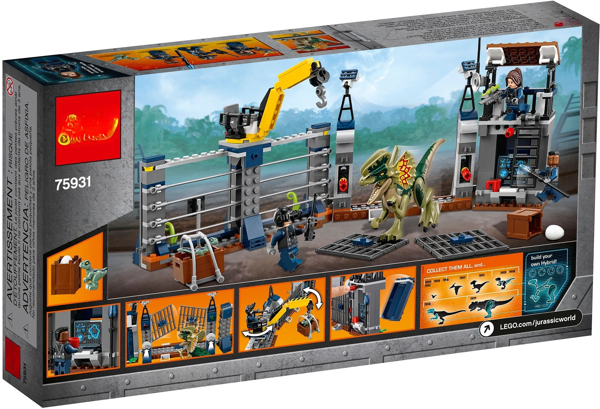 289 pcs Jurassic World 2: Fallen Kingdom: Dilophosaurus Outpost Attack 75931 Jurassic World Building Blocks for Children Toy