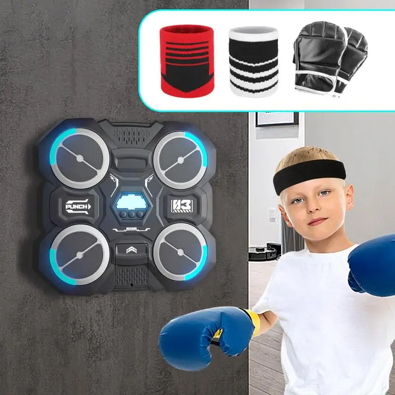 Smart Music Boxing Machine Blue Tooth Punching Target Boxing Training Wall Mounted Equipment For Kids Indoor Home Workout