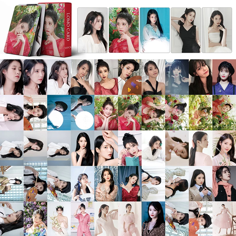 54Pcs/Set KPOP IU SEASON'S GREETING 2022 New Album Lomo Card Photocards Postcards Lee Ji Eun Photo Fans Gift