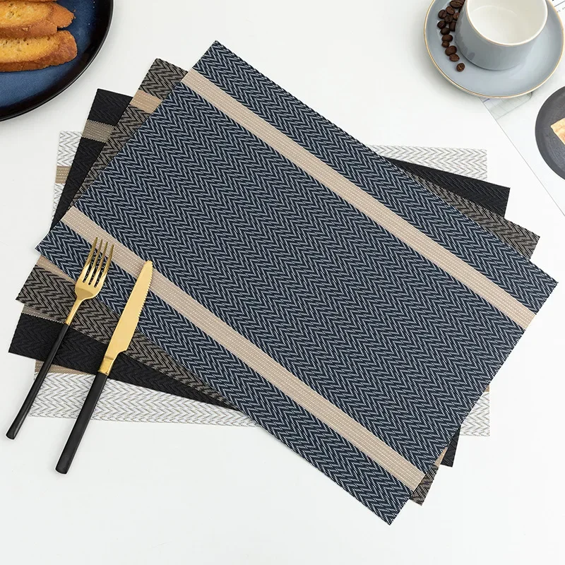 PVC Washable Placemats for Dining Table Mat Non-slip Placemat Set In Kitchen Accessories Cup Coaster Wine Pad Coasters Set