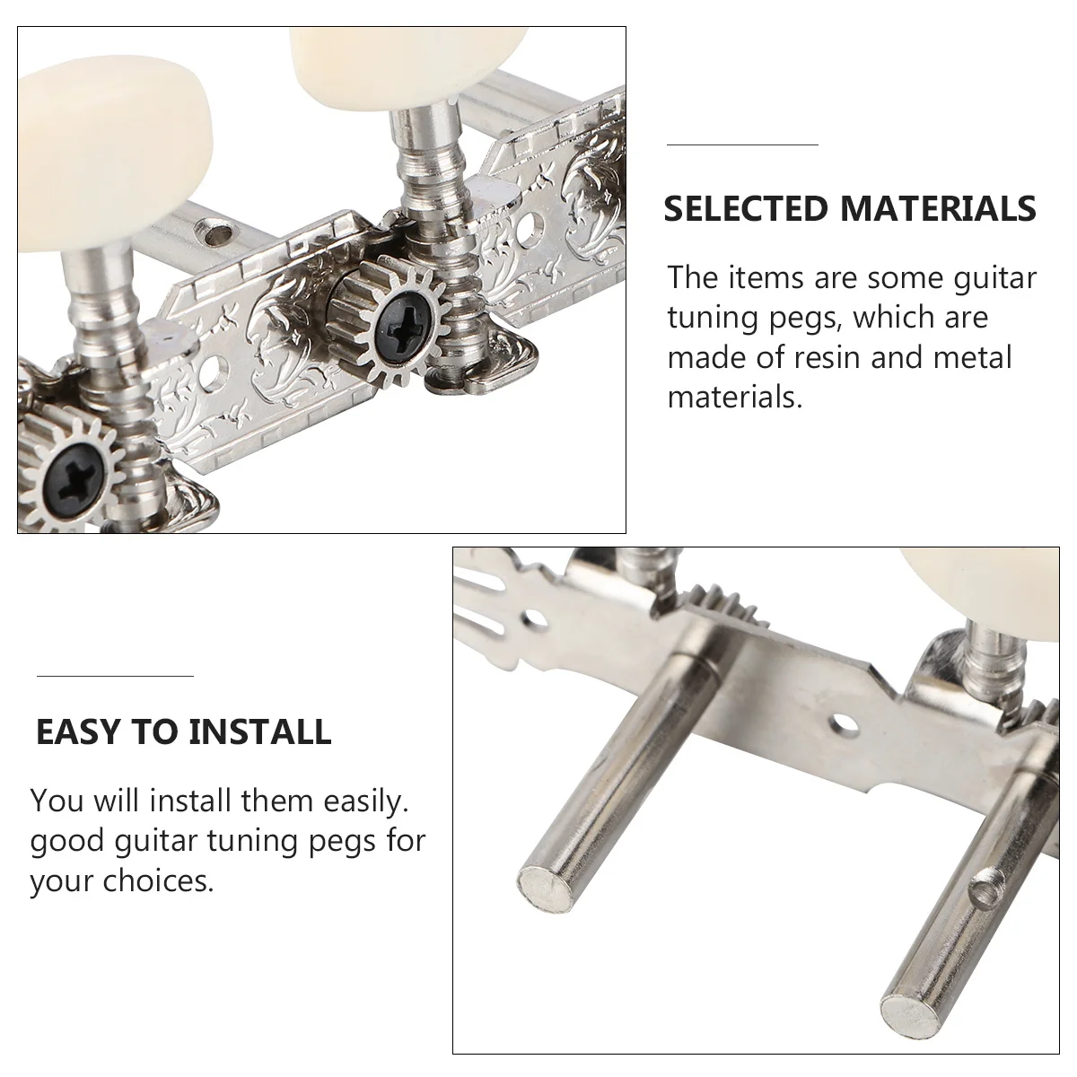 

Guitar Tuning Pegs Resin Handle Metal Durable Classical Folk Guitar String Alignment Tool For Left Handed Players Winding Knob