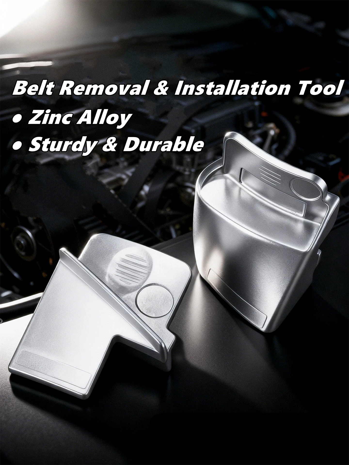 2Pcs Zinc Alloy Automobile Ribbed Drive Belts Remover Stretch Aux Belt Removal Installer Tool Set Car Repair Modificate