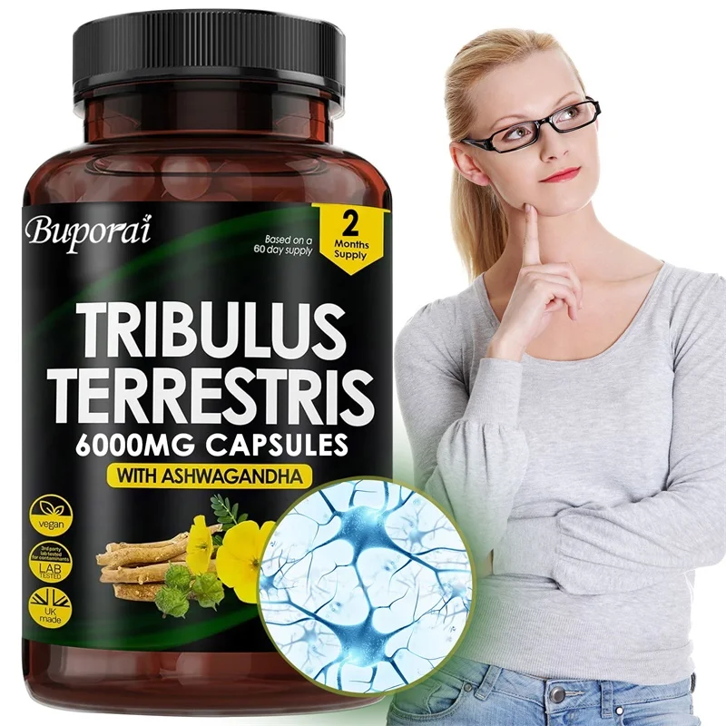 

Tribulus Terrestris 6000MG - Supports Overall Well-being, Aids Relaxation, Promotes Nervous System Health, and Boosts Energy