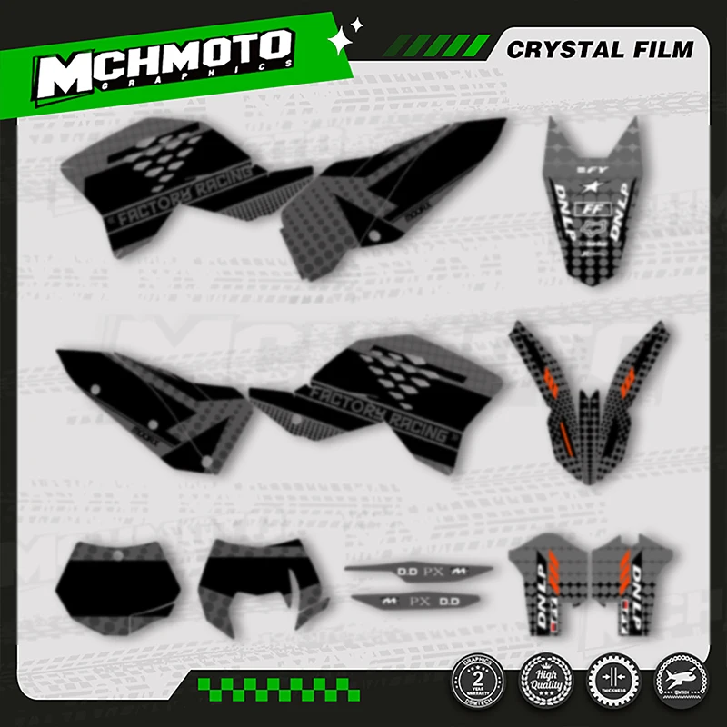 

MCHMFG Full Set Motorcycle Graphics Background Decal Sticker for KTM EXC XCW 2008 2009 2010 2011 SX SXF 2007 2008 2009 2010