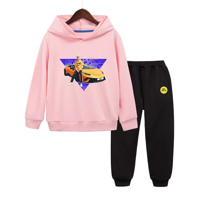Autumn Merch A4 Gelik Lamba Child Hoodies Pants Suit Girl Boy Hooded Sweatshirts Quality Kids Baby Casual Clothing two-piece top
