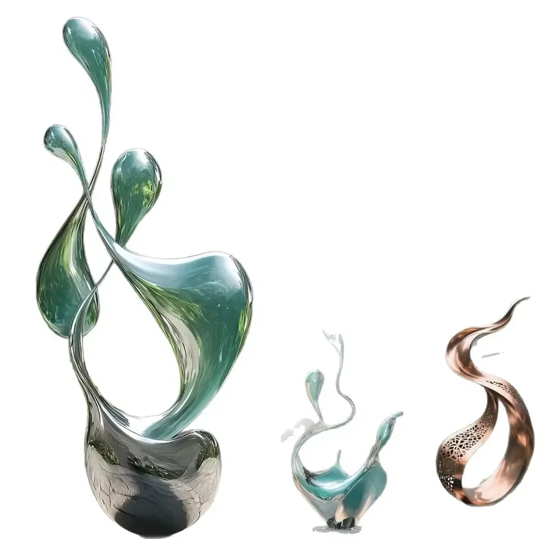 Modern Abstract Stainless Steel Sculpture Handmade Irregular Shape Outdoor Floor to Ceiling Contemporary Art Decoration for