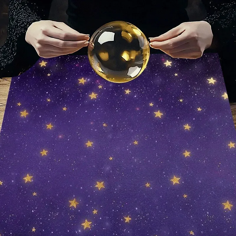 VIKAMA Purple Star Domain Tarot Tablecloth Crystal Ball Divination Dedicated Altar Cloth Portable Astrology Table Mat