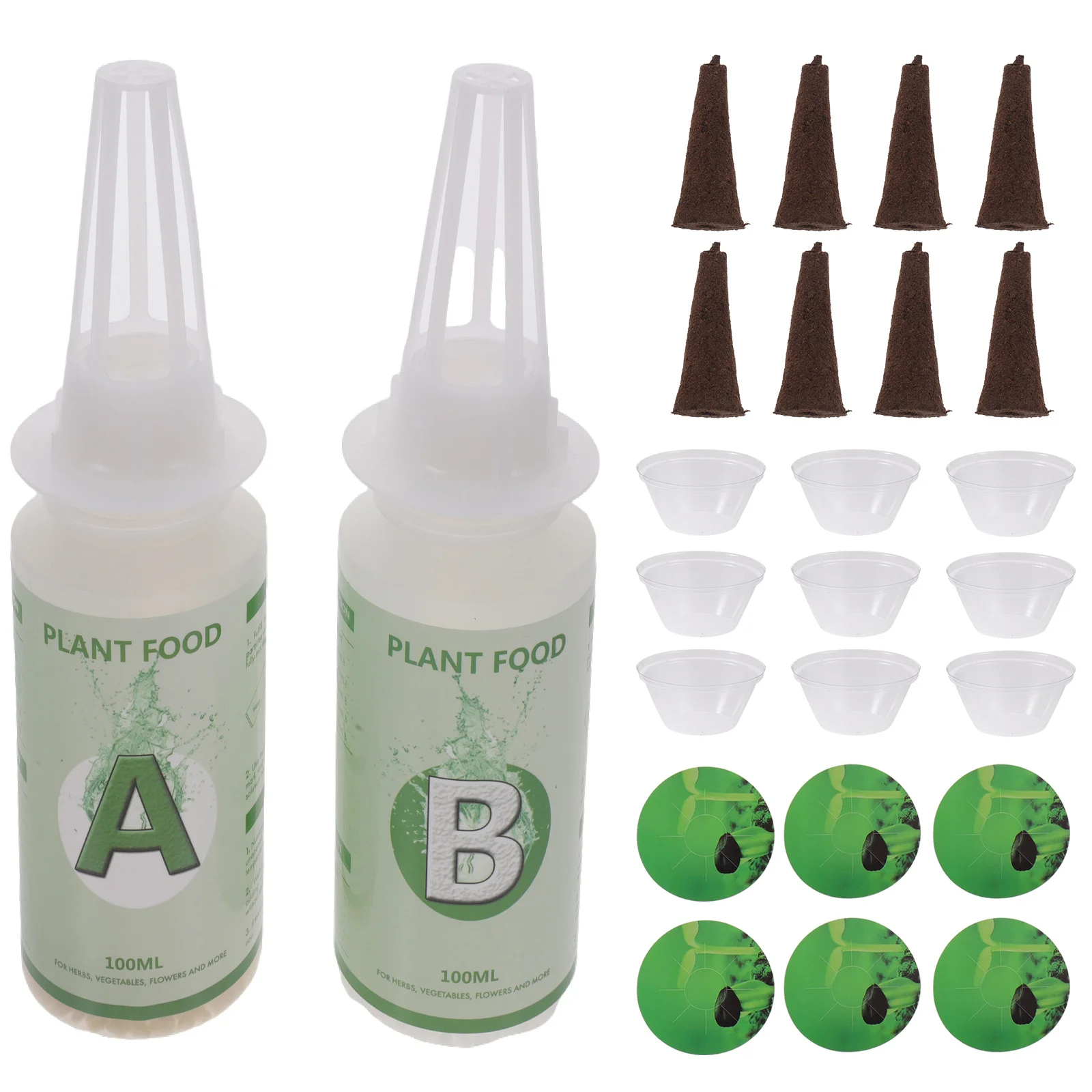 

1 Set Of Hydroponic Plant Growing Containers With Transparent Lids Baskets Sponges For Micro Starter Pots Indoor Garden