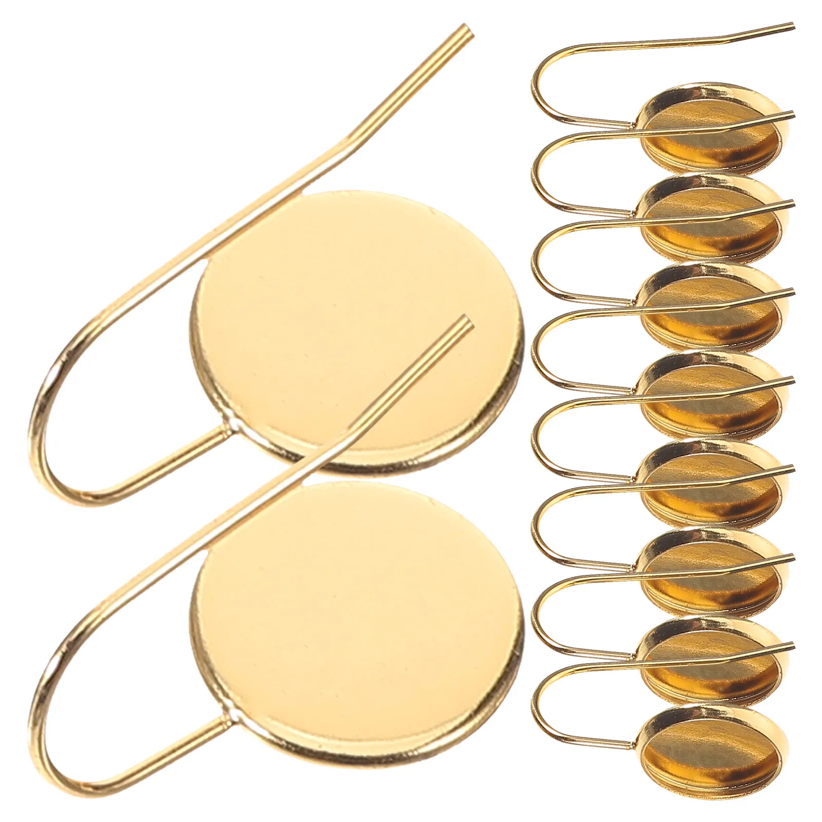 

10pcs Ear Hooks Welding Tray Gemstone DIY Earrings Accessories Round Disc Durable Bezel Pendant Trays Metal Components Jewelry
