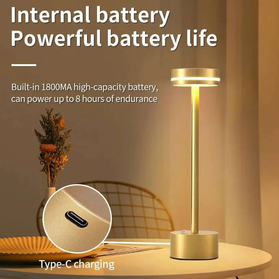 New Touch Small Night LED Aluminum Material Desk Light Adjustable Brightness Reading Table Lamp for Bedroom Home Decor