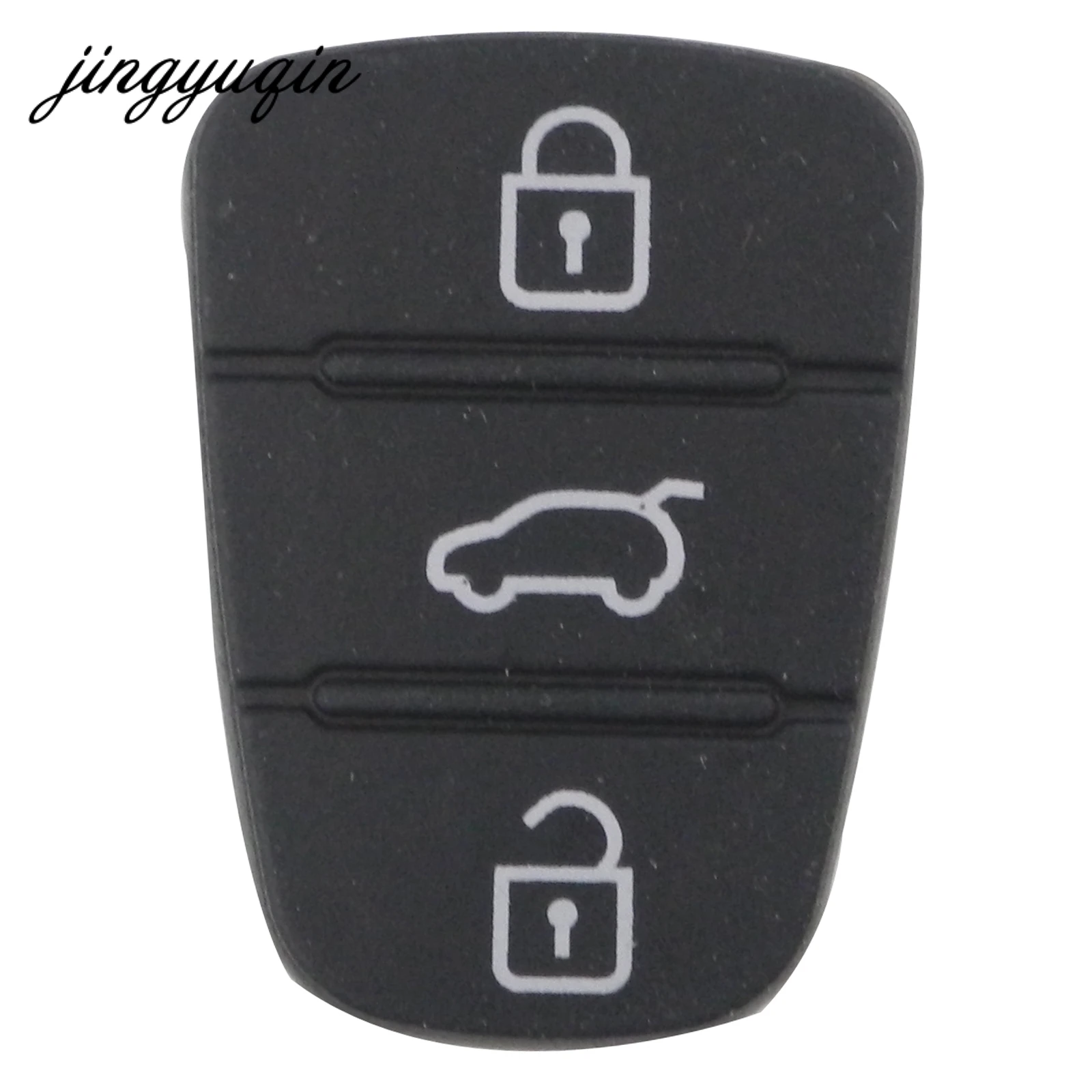 jingyuqin 3 Button Remote Key Fob Case Rubber Pad For Hyundai I10 I20 I30 IX35 for Kia K2 K5 Rio Sportage Flip Key