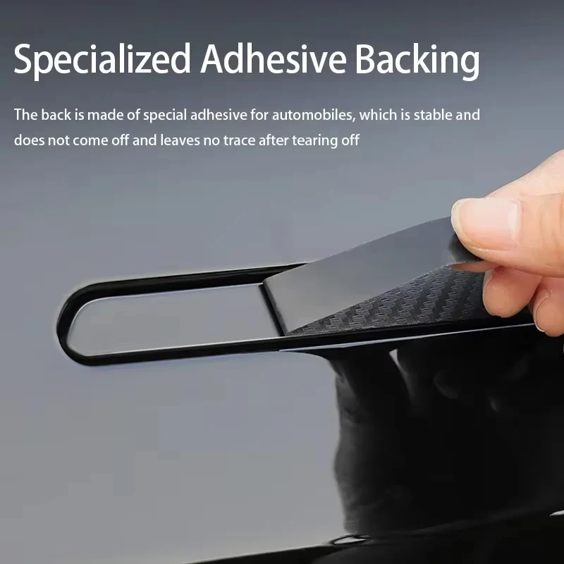For Tesla Model 3 Y Carbon Fiber ABS Styling Premium Durable Accessories model3 2024 Car Door Handle Cover Protector Sticker image 3