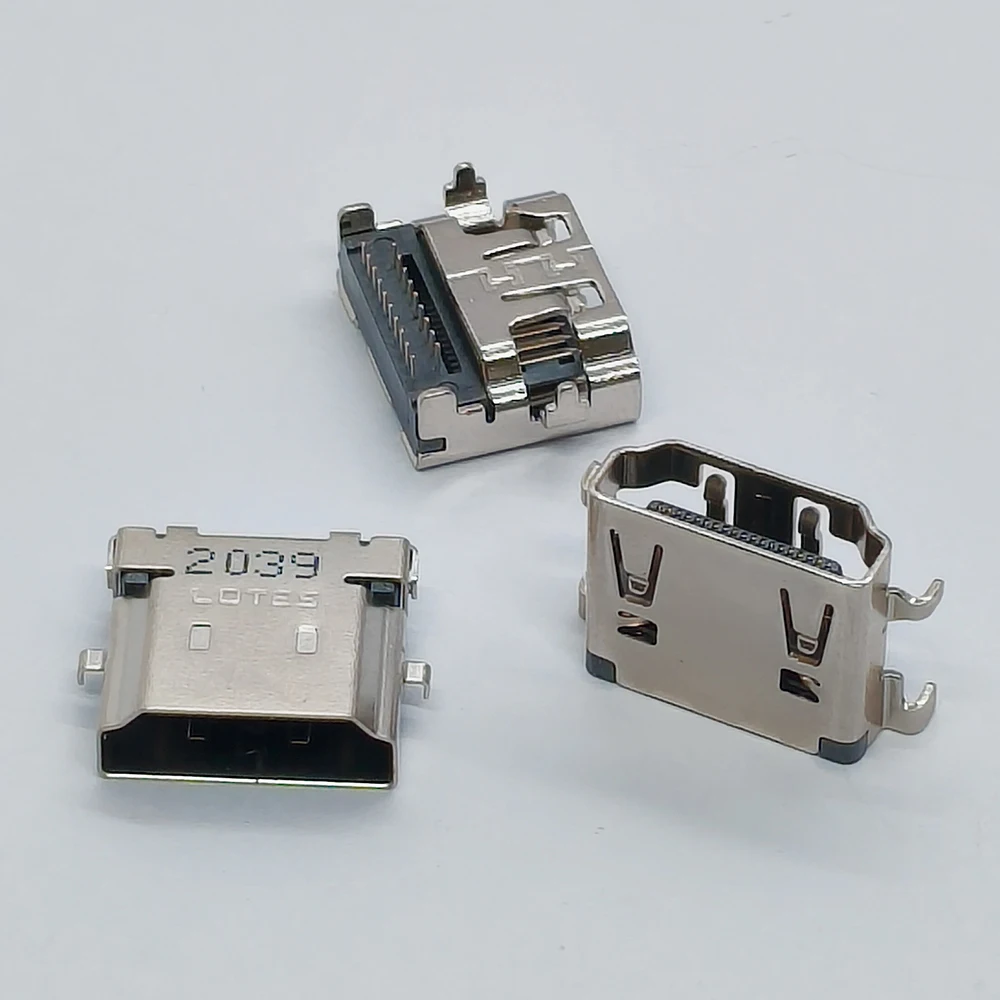 5 Stück 19-Pin HDMI Typ A Buchsenstecker Einbauboard 3,7/4,37mm 19P HD-Buchse mit Befestigungslaschen HD-Video-Schnittstellenanschluss – Detail 4
