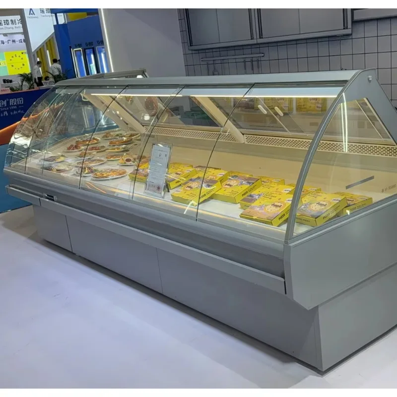 Customized High Quality Supermarket Display Fridge Showcase Arc Deli Counter Service Air Cooling Single-Temperature Style