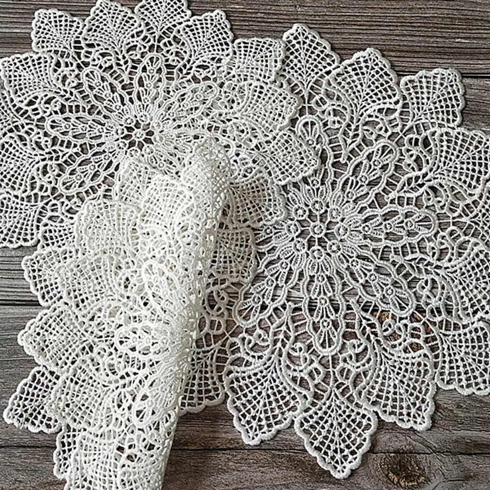 Round Delicate Table Decoration Embroidery Flower Cup Mat Lace Doily Placemat Pad Coaster