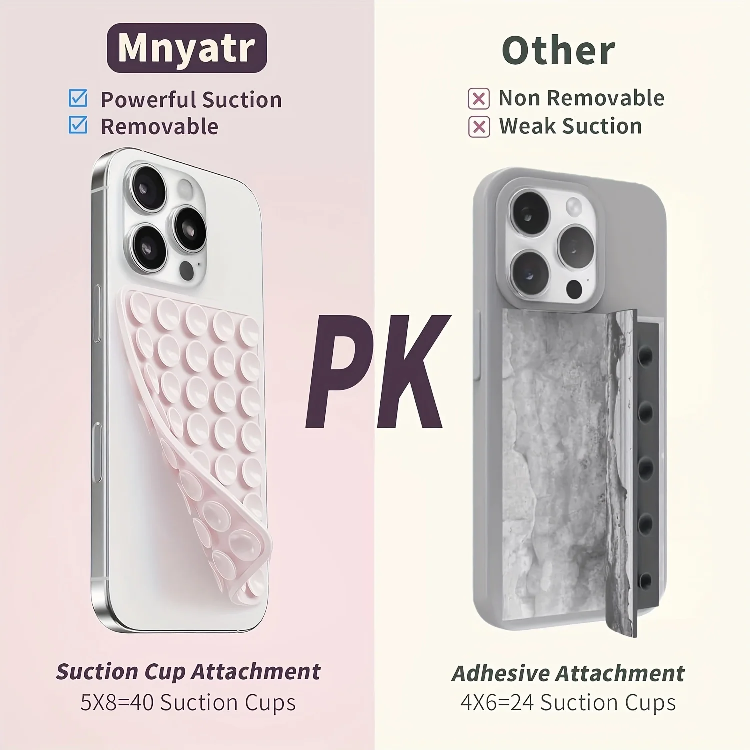 2pcs Double-Sided Silicone Suction Cup Phone Stand for Iphone  Android  Adjustable Angle for Makeup Fitness Yoga Binge-Watching view 3