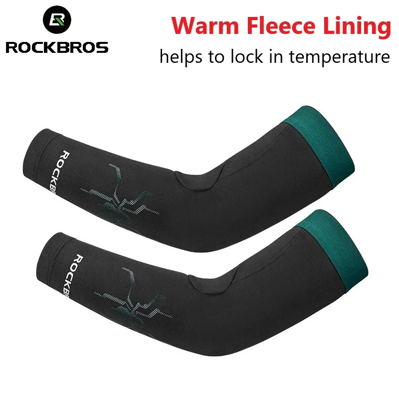 ROCKBROS Winter Armstulpen Warme Fleece Fahrrad Radfahren Armabdeckungen Kälteschutz Laufen Basketball Fitness Armstulpen