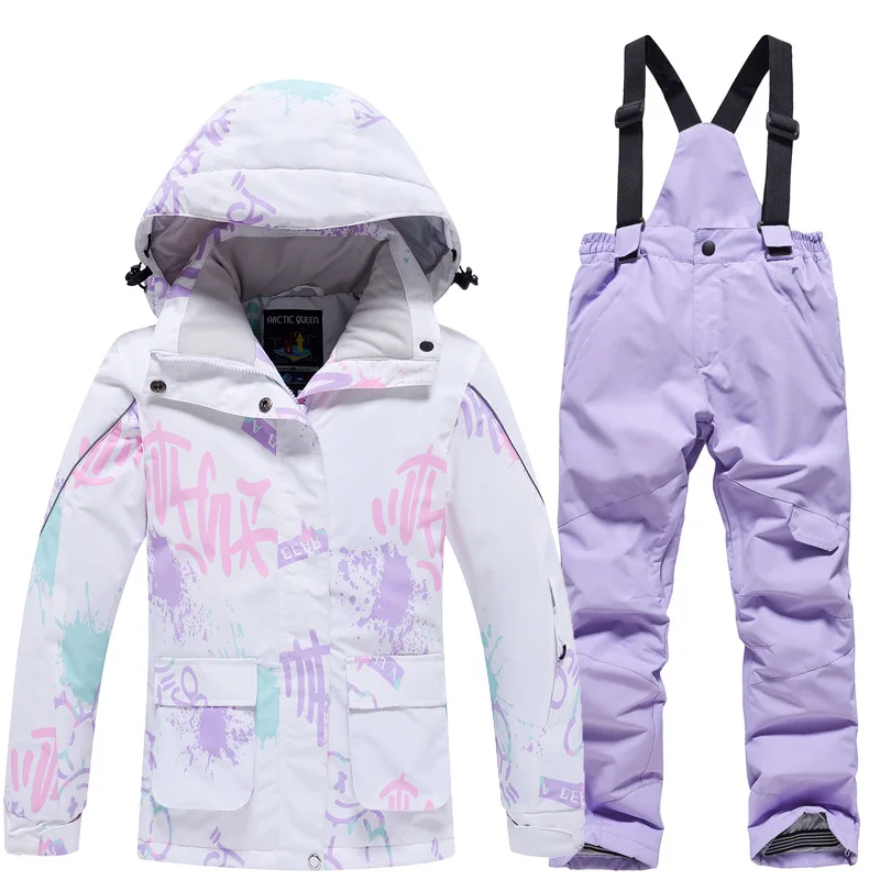 

-30℃ Boy girl skiing suit waterproof 5 6 7 8 9 10 11 12 13 14 15 year old children's snow clothing Warm snowboarding Coat pant