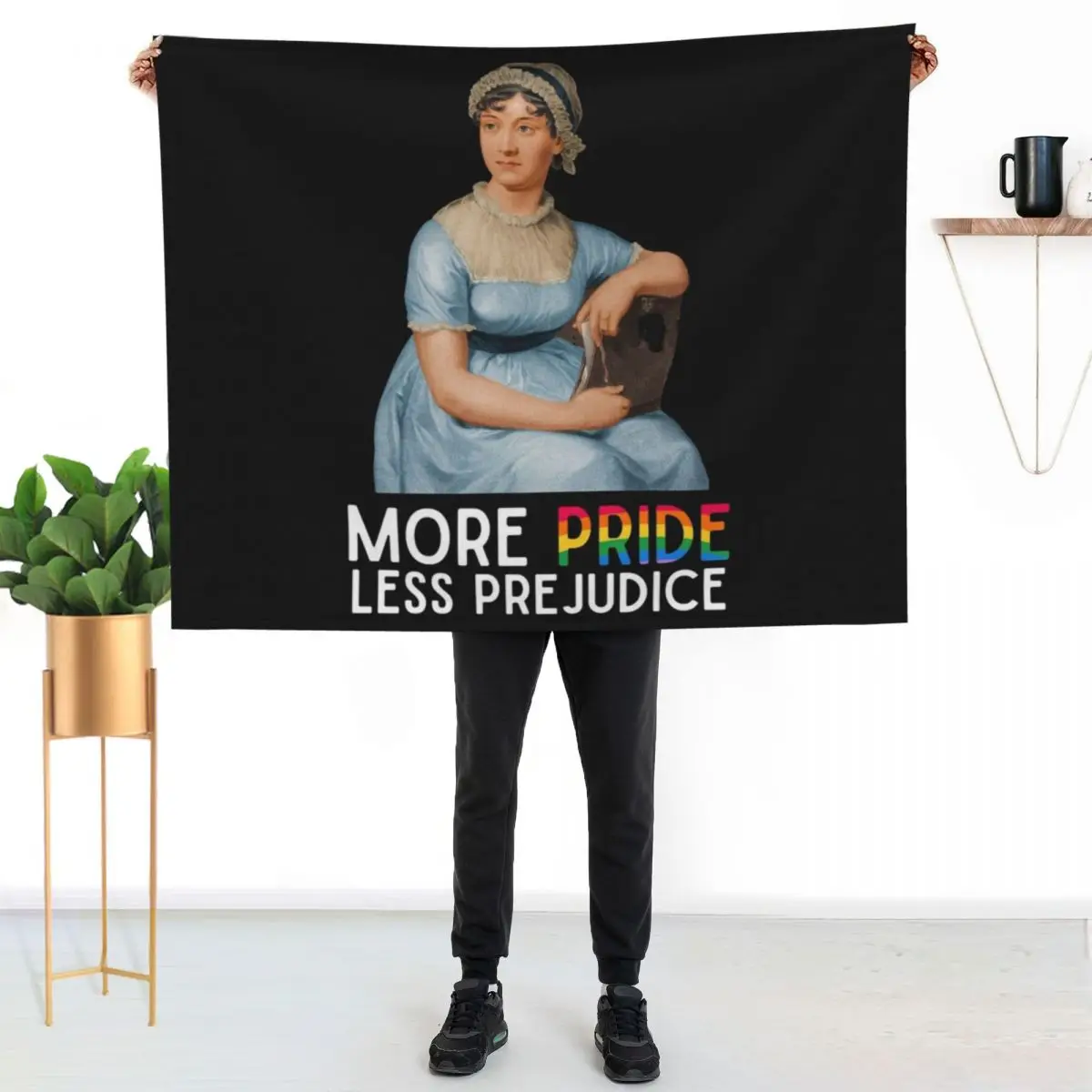 More Pride Less Prejudice Jane Austen Throw Blanket Moving Plaid for winter Soft Plush Plaid Thins Blankets
