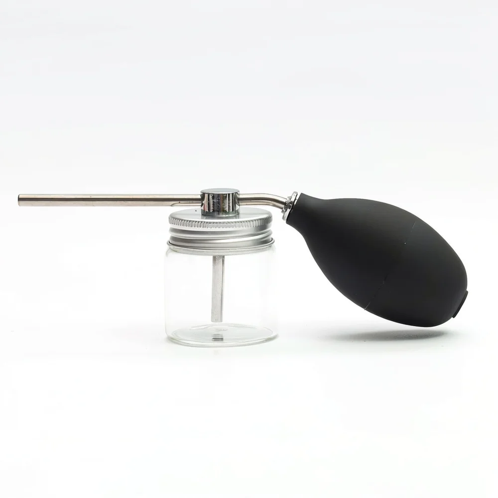 Hair Building Fiber Dispenser Glass Spray Bottle Silicone Bulb For Quick Hairline Volumizing Styling Tool