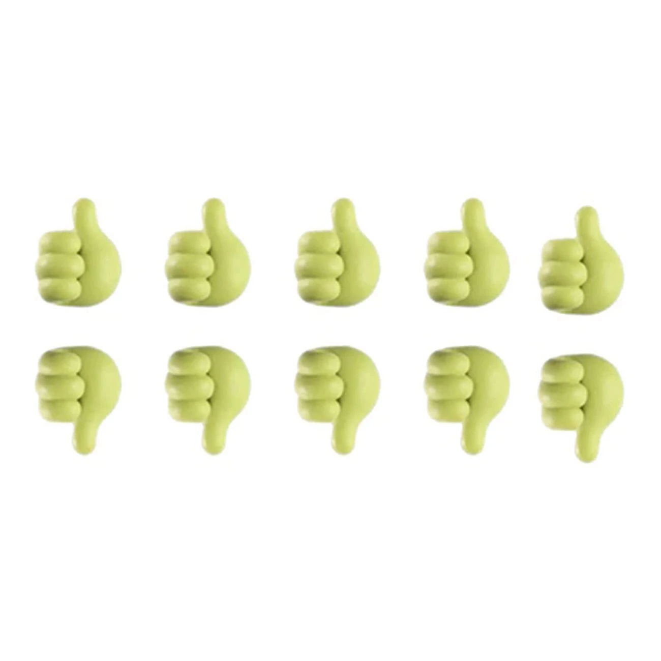 10Pcs Multifunctional Clip Holder Adhesive Cable Clips Wire Hand Thumb Shape Storage Clip for Keys Wire (Green)