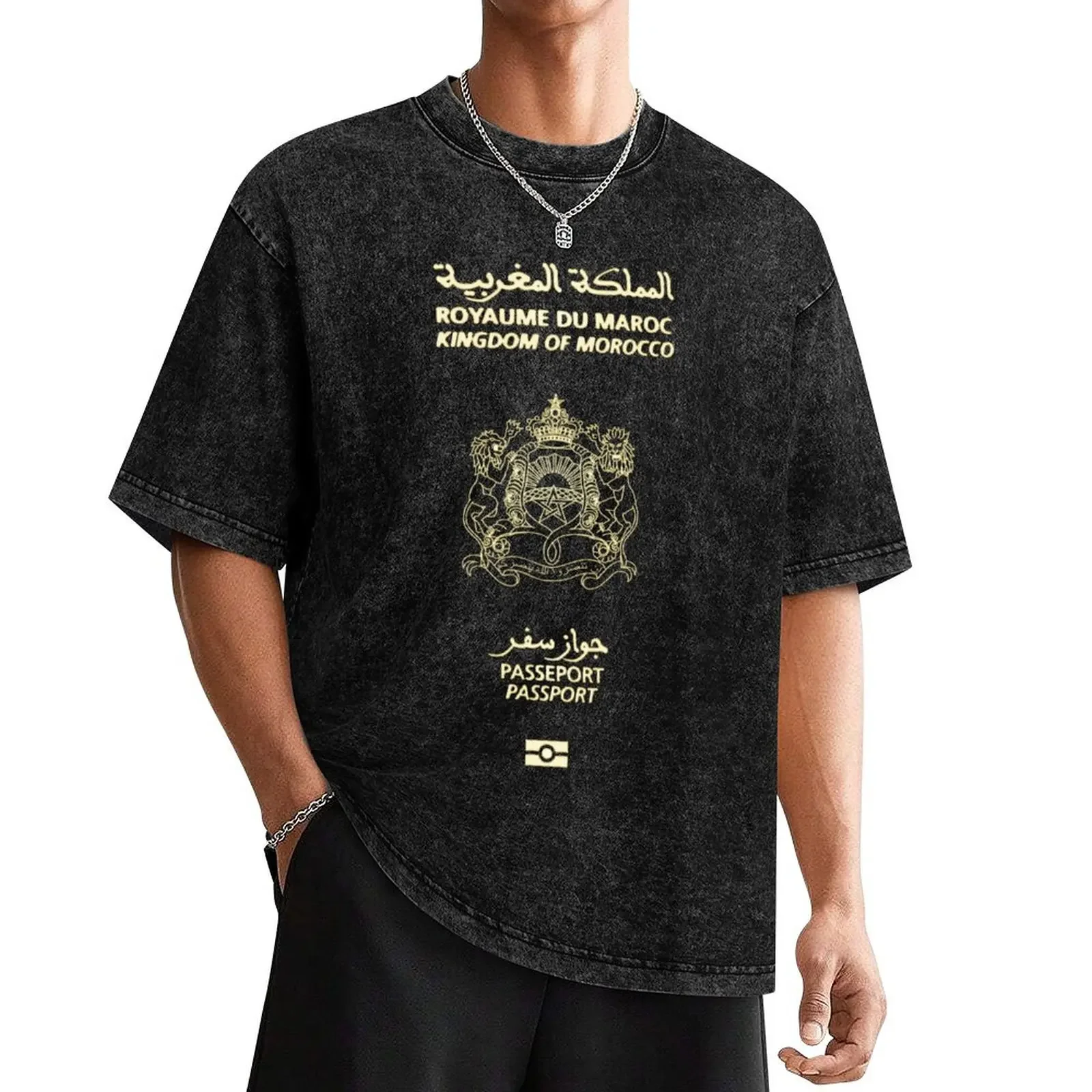 Moroccan Passport Tshirt T-Shirt vintage anime shirt graphic shirts man clothes shirts men graphic