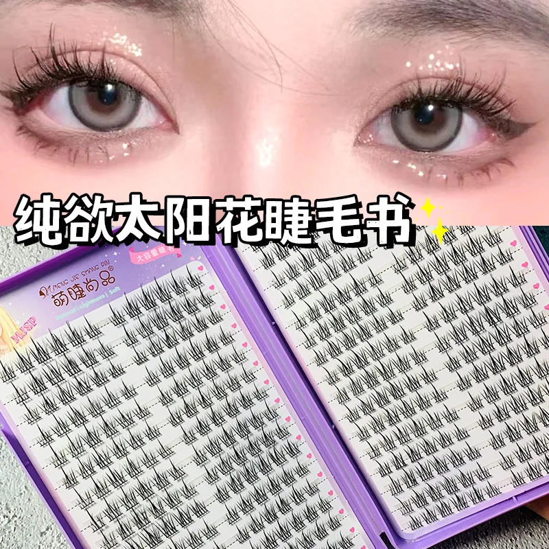 384 Clusters Sunflower Manga False Eyelashes Large Capacity Reusable Thick Anime Lashes Extension Individual Cluster Daily Use