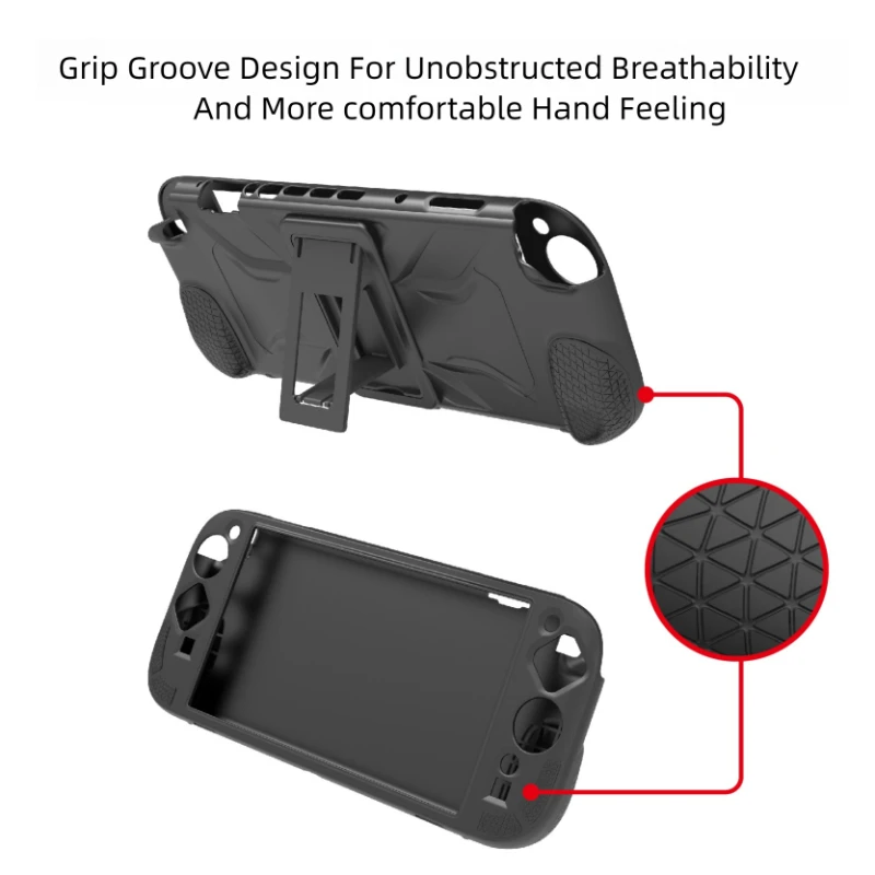 Für Nintendo Switch 2 Konsolenhülle mit Ständer, schützende Silikonhülle, kratzfeste Griffabdeckung für NS-2-Zubehör