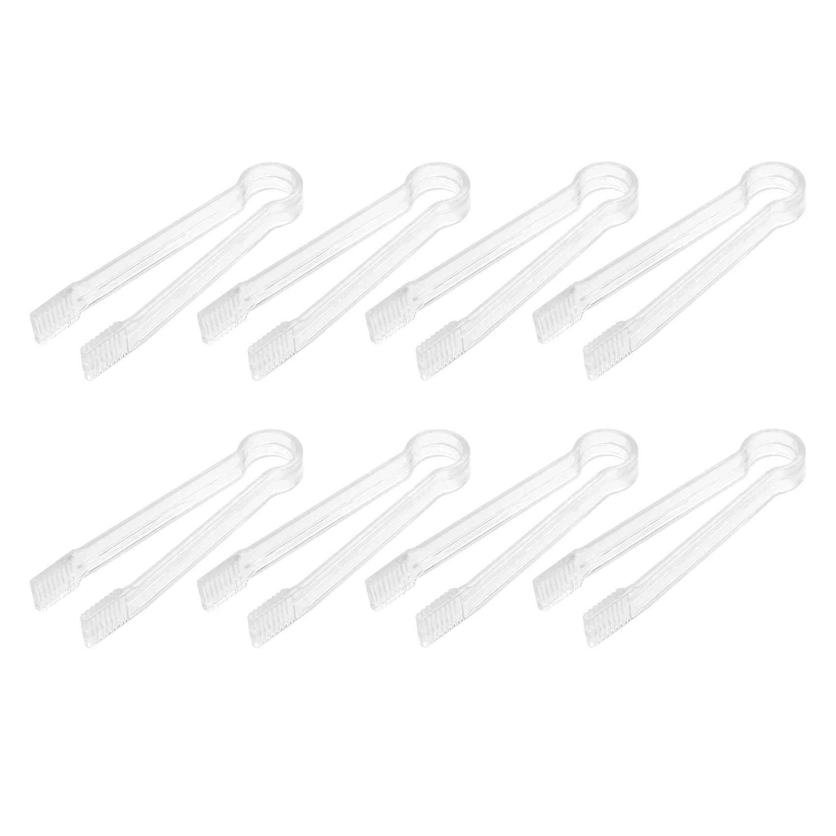 8 Pcs Plastic Buffet Serving Tongs Mini Serving Utensil Tongs Appetizers Tongs Clear Kitchen Tongs 6.3 inch Small Ice