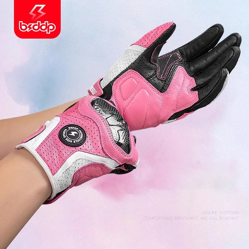 

Summer Carbon Fiber Leather Motorcycle Touchscreen Gloves Men Women Spring Summer Road Racing Motorbike Glove Knuckle Protection