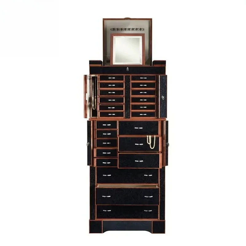 i luxury creative designer with mirror jewel ry cabi net, villa lu xury bedroom high-end solid wood jew elry box