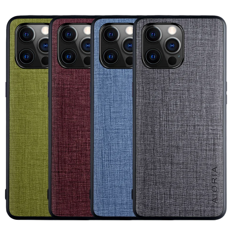 Caso de tecido real para iphone 12 mini se 2020 11 pro max 7 plus 8 6s x xr xs max tpu macio e pc duro