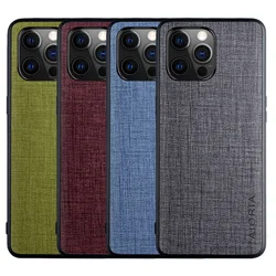 Fashion Real Fabric Case for iPhone 12 Mini SE 2020 11 Pro Max 7 Plus 8 6 6S X XR XS Max Soft TPU & Hard PC coque fundas covers