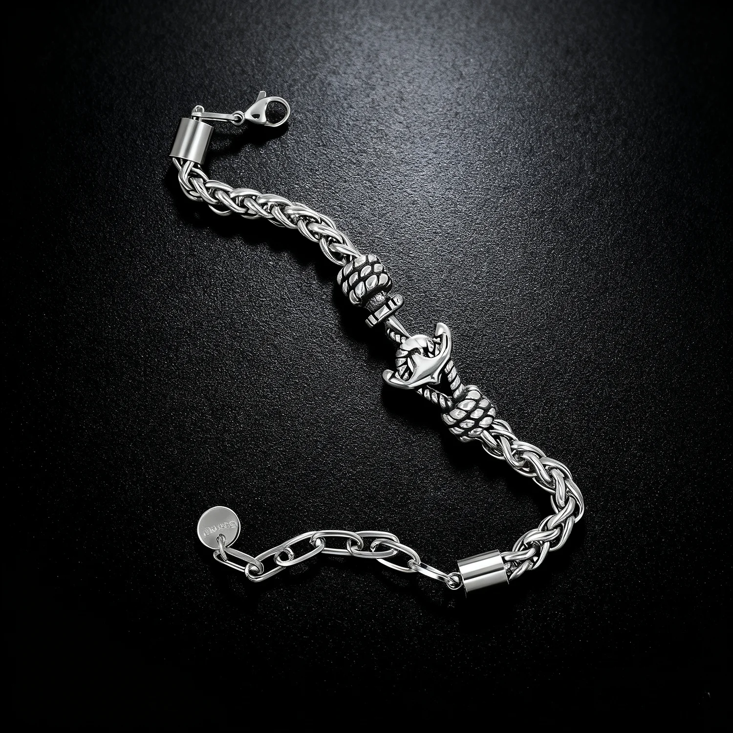 Nautical Anchor Stainless Steel Bracelet Unisex for Men Women Adjustable Chain Wristband Durable Tarnish-Resistant Marine Style