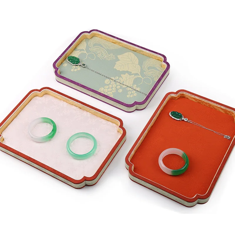 Palace Style Jewelry Display Tray - All-in-One Storage for Jade Agate Rings Necklaces Bracelets (Viewing Tray)
