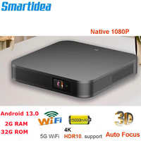 Smartldea 2025 4K 3D Video Projector Android OS Portable DLP 1080P home cinema Projector build in 15000mah batttery for outdoor