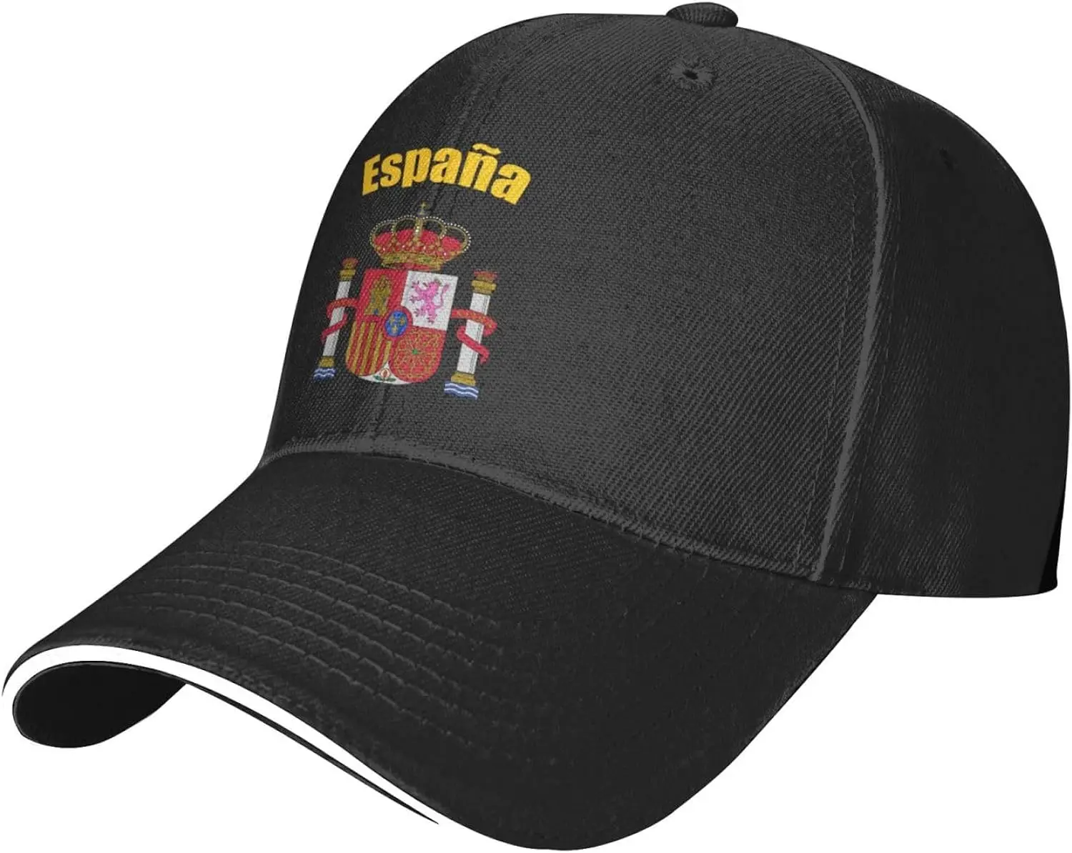 Spain Espana Spanish Flag Premium Adjustable Baseball Cap for Men and Women - Outdoor Sports, Sun Protection Black