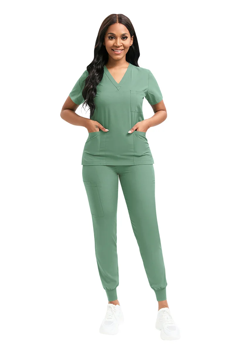 Slim Fit Women Scrubs Sets Hospital Medical Uniforms Nurses Accessories Dental Clinic Beauty Salon Spa Workwear Scrubs Tops Pant