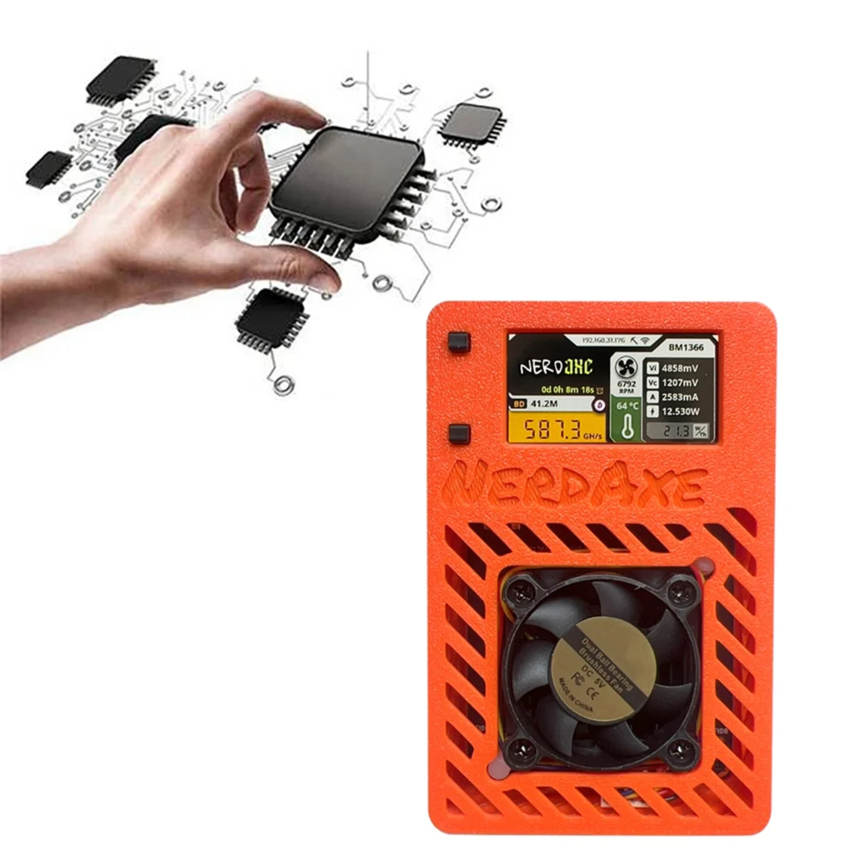 

A52TNerdAxe Miner Nerdminer 500Gh/S S19XP BM1366 ASIC Bitaxe Bitcoin Mini Miner with 1.9 Inch Display EU Plug