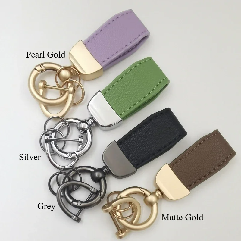 Customized Logo Simple French Lambskin Car Keychain Pendant Exquisite Short Cute Mini Bag Key Chain Gift for Men and Women