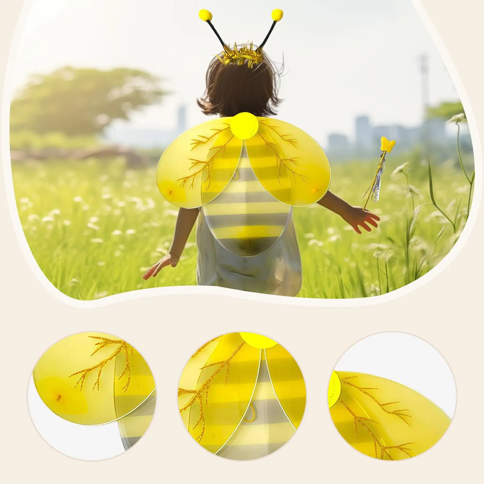 Disfraz de Abeja para Niños, Conjunto de Accesorios de Cosplay para Disfraces, para Sesiones de Fotos de Halloween, Carnaval y Actuaciones